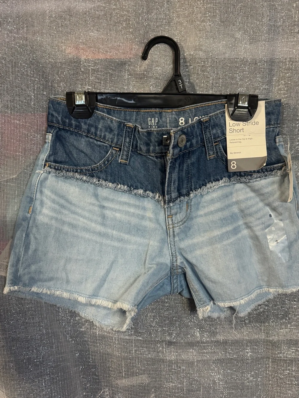 GAP Two-Tone Light and Dark Blue Denim Low-Rise Shorts